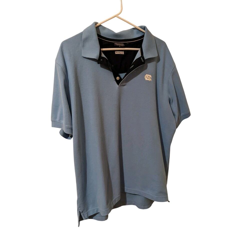 Columbia PFG Blue Polo Shirt UNC North Carolina Tar Heels Short Sleeve Size XL